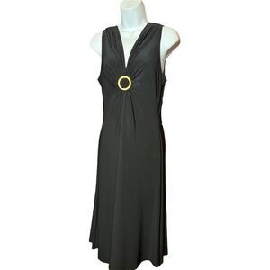 Evan Picone Women's Black Midi Dress Size 4 Sleeveless Party Cocktail